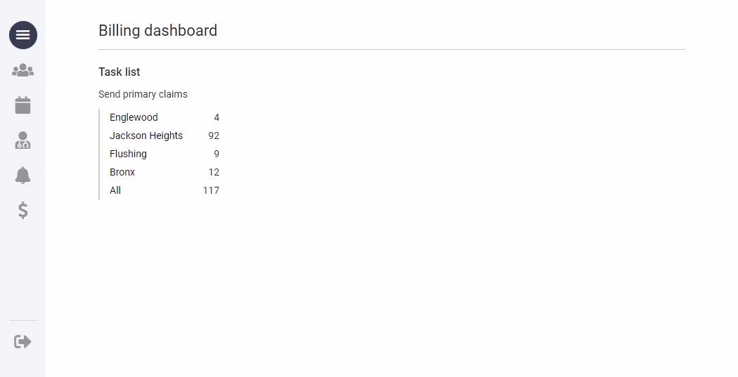 Billing dashboard